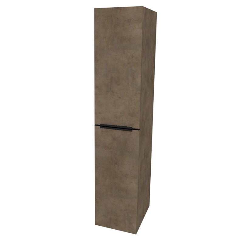Mailo, koupelnová skříňka vysoká 170 cm, černé madlo, Multidecor, Arktická šedá