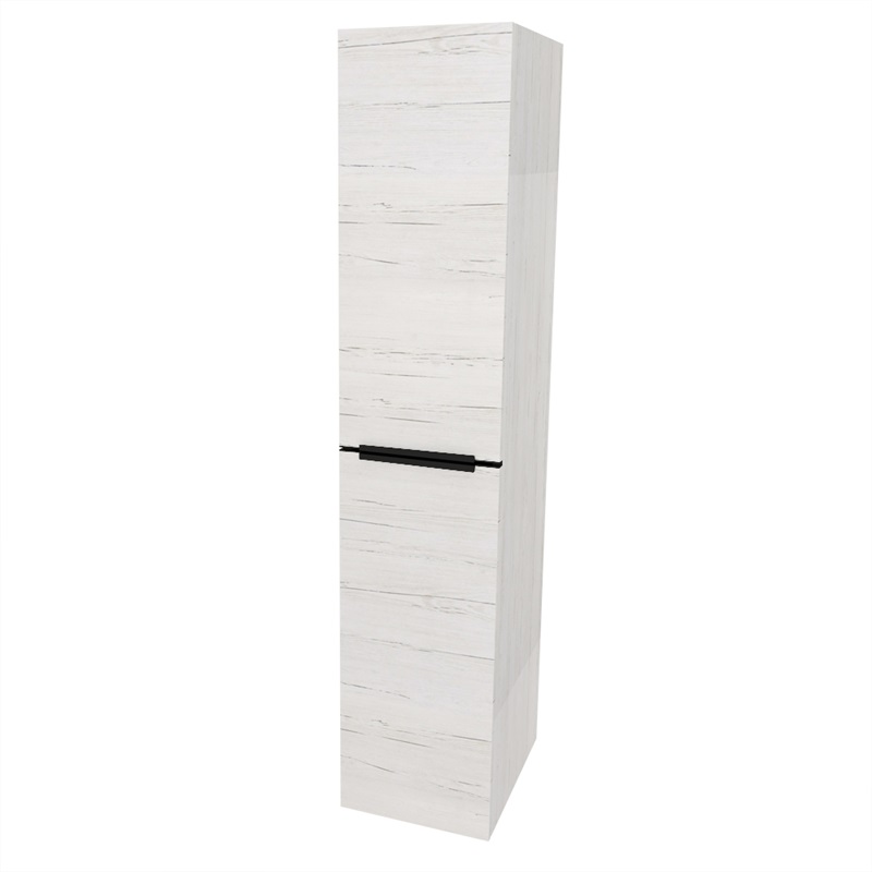 Mailo, koupelnová skříňka vysoká 170 cm, černé madlo, Multidecor, Dub Kronberg světlý